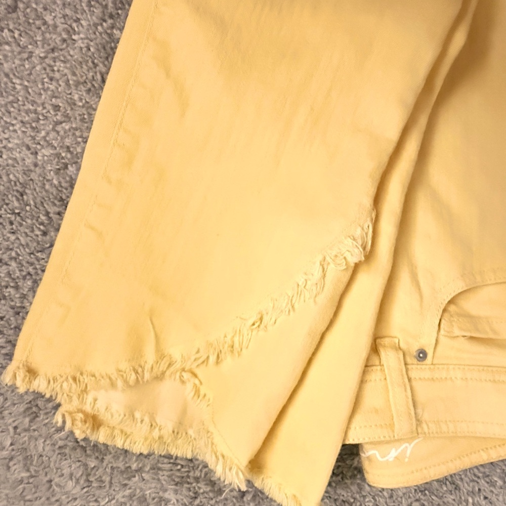 💛INC💛 Women’s Yellow Ankle Cropped Jeans sz 6 - Picture 3 of 8